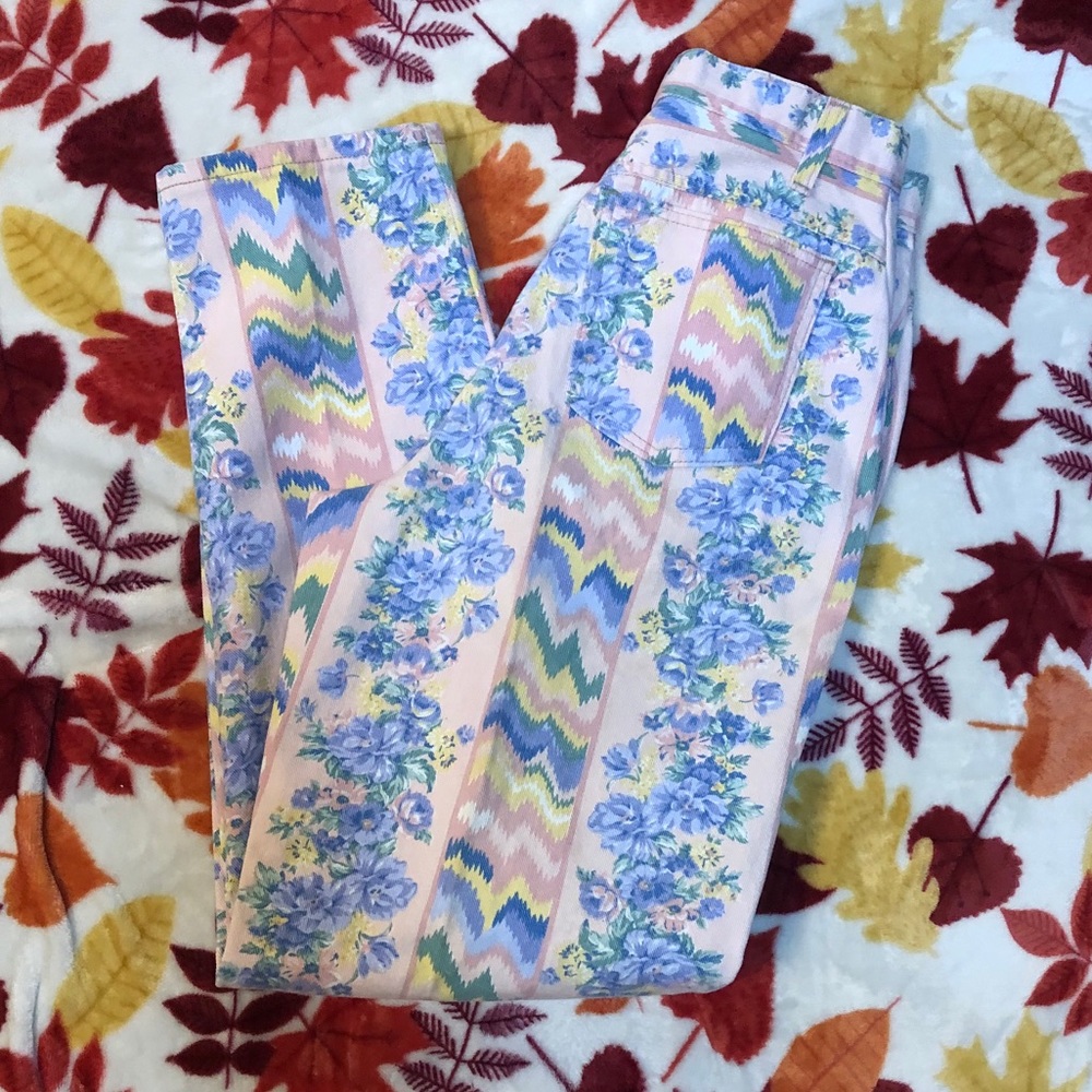 Vintage Vivaldi Jeanswear Floral Print Jeans
